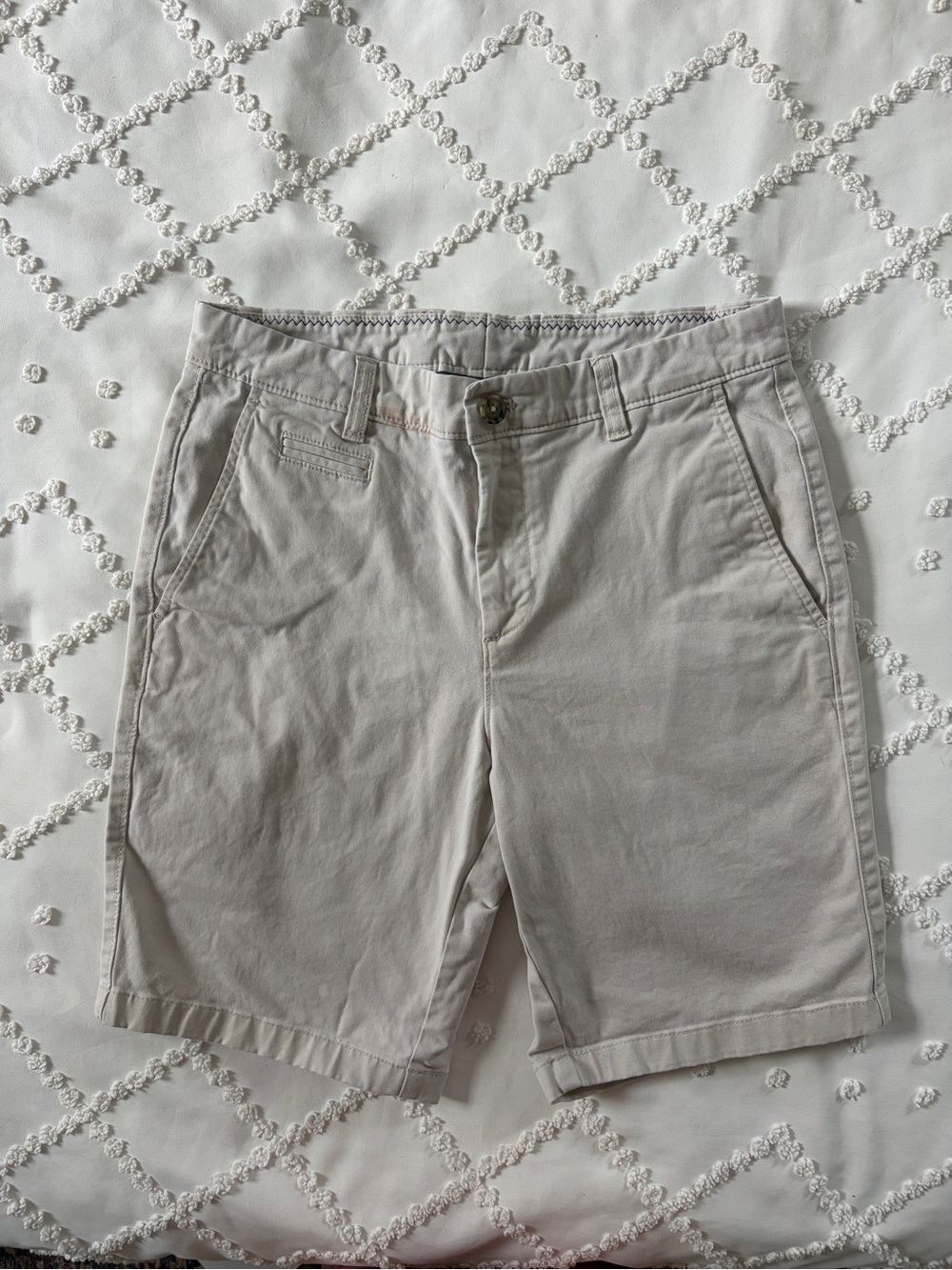 johnnie-O Cream Shorts with Navy and Red Trim